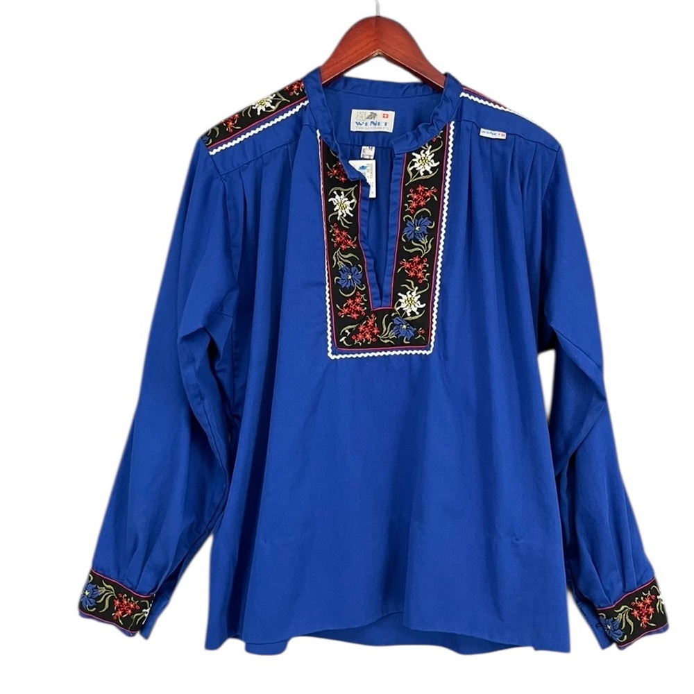Marke Wenet Vintage Swiss Embroidered Folk Blouse - image 1